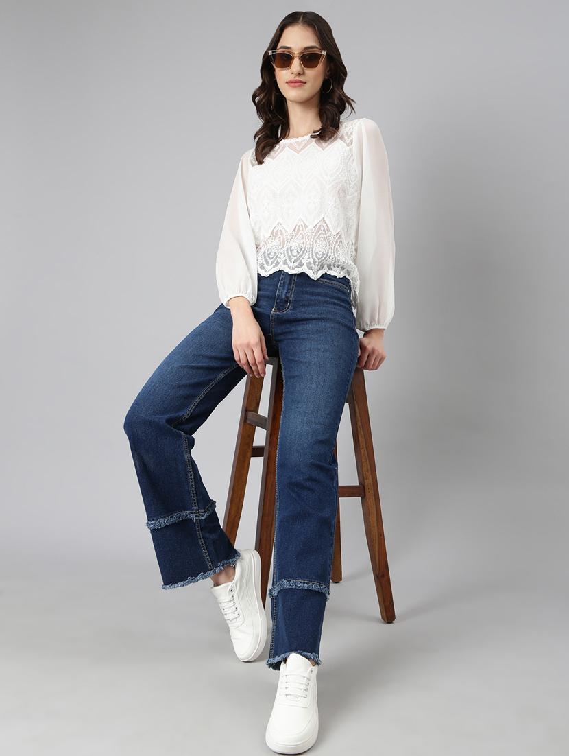 women white round neck long sleeves top - 20383110 - Standard Image - 4