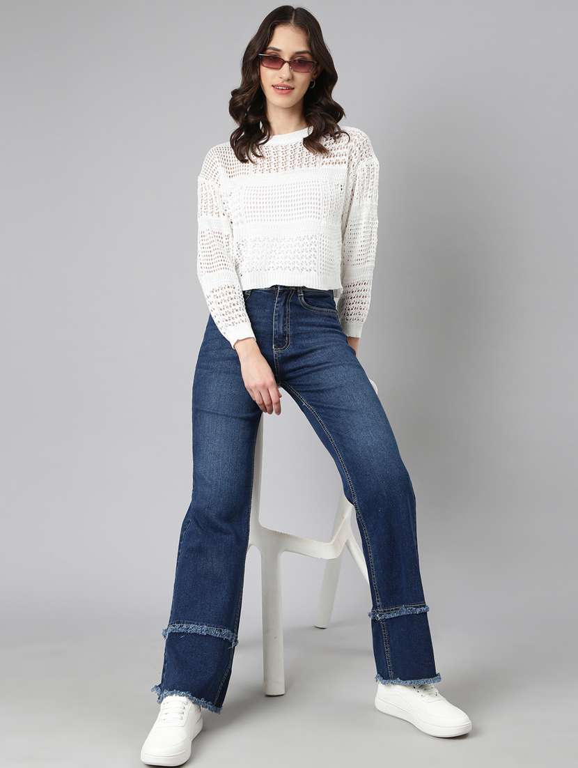 women white acrylic crop top - 20383119 -  Standard Image - 4