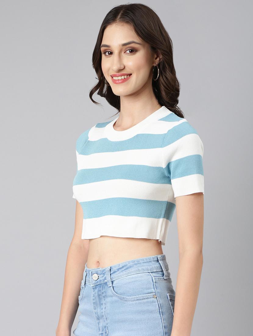 color block crop top - 20383126 - Standard Image - 1