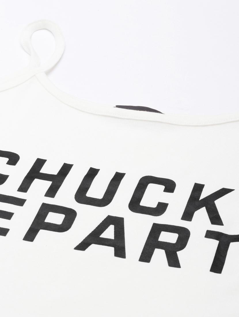 white typographic crop top with slip - 20383133 - Standard Image - 6
