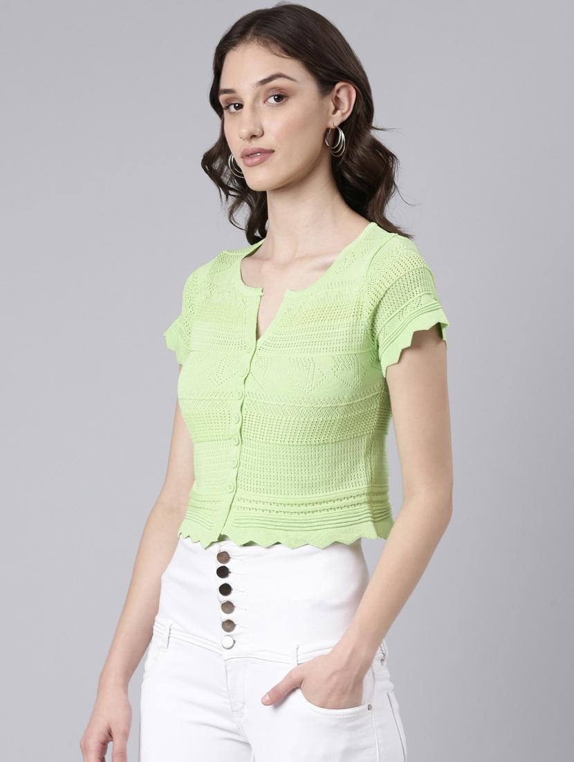women lime acrylic regular top - 20383136 - Standard Image - 1