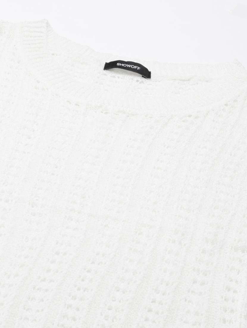 white self design crop top - 20383139 - Standard Image - 6