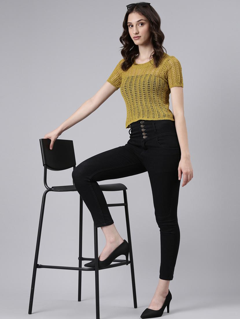 olive crochet crop top - 20383140 - Standard Image - 4