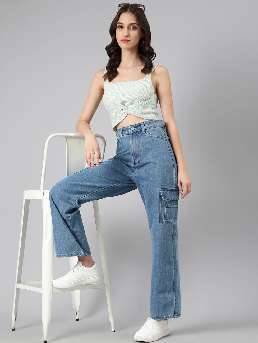 green self design crop top - 20383147 - Standard Image - 4