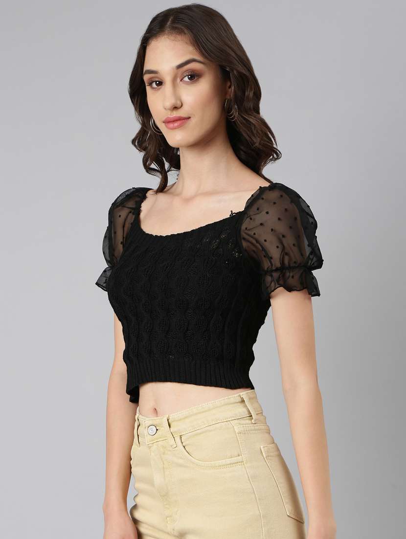 women black acrylic regular top - 20383149 -  Standard Image - 1