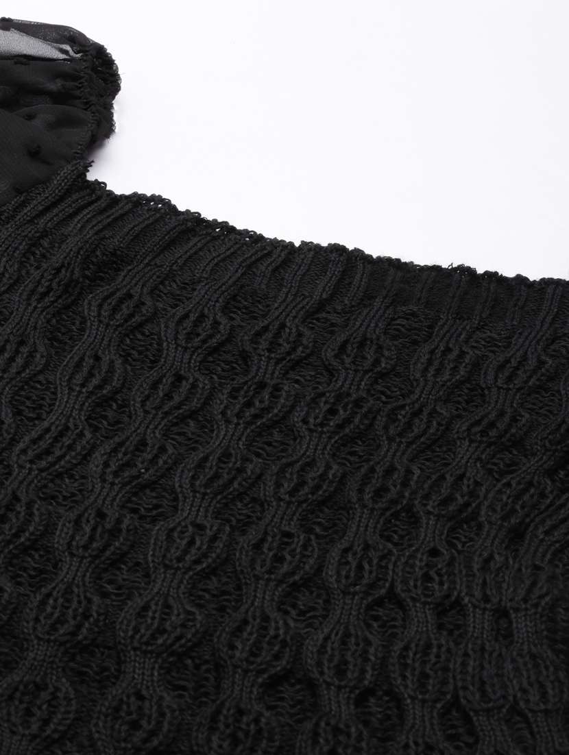 women black acrylic regular top - 20383149 -  Standard Image - 6