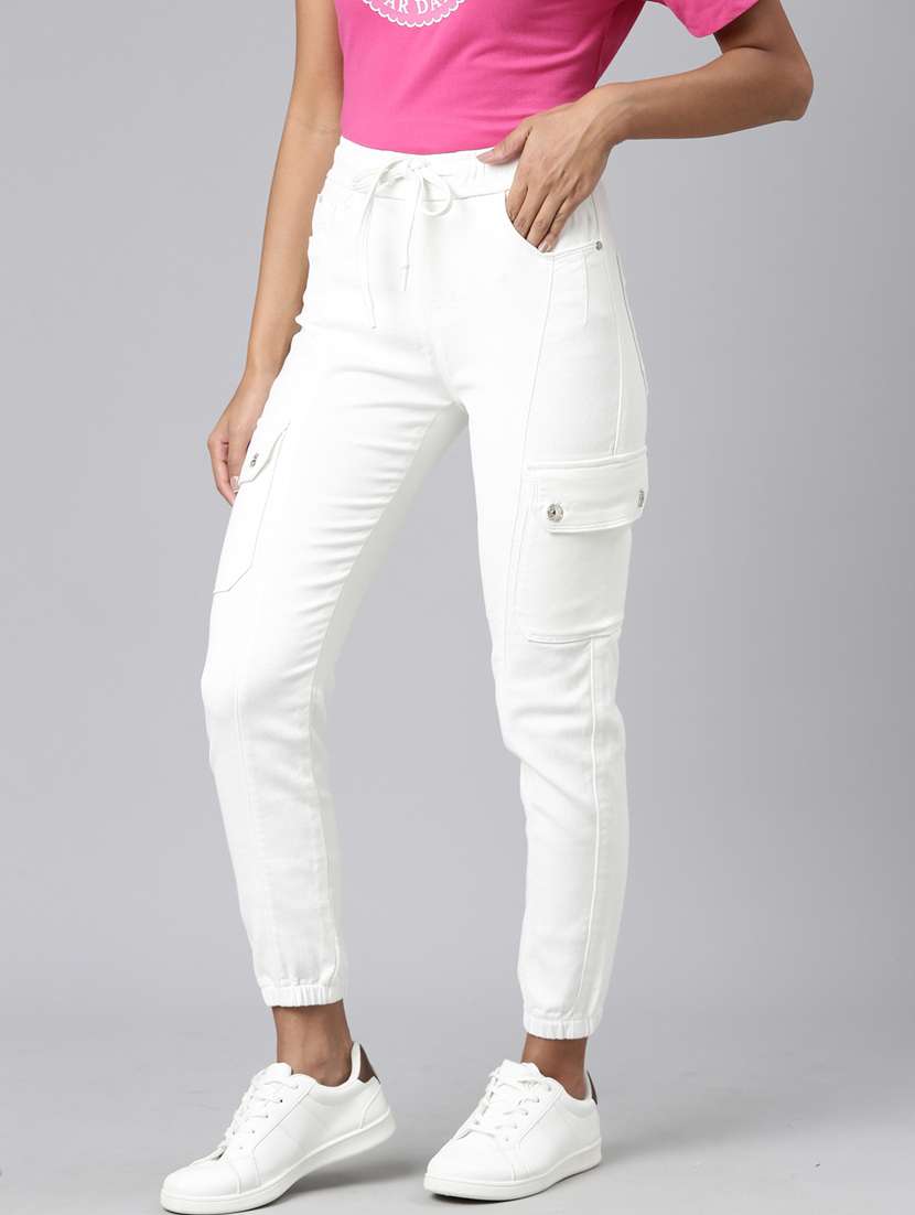 women's plain cargo jeans - 20383159 -  Standard Image - 1
