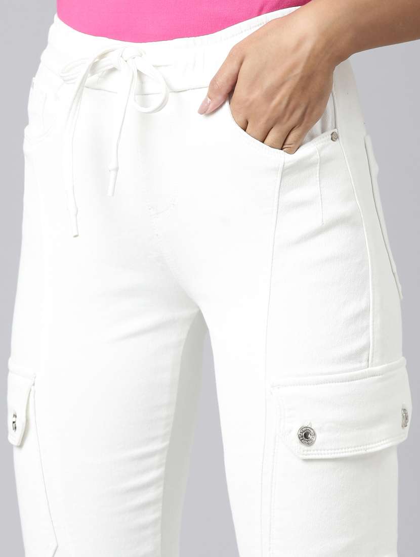 women's plain cargo jeans - 20383159 -  Standard Image - 6