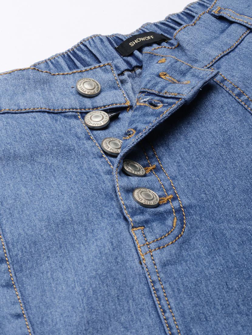 women's plain wide leg jeans - 20383166 - Standard Image - 4
