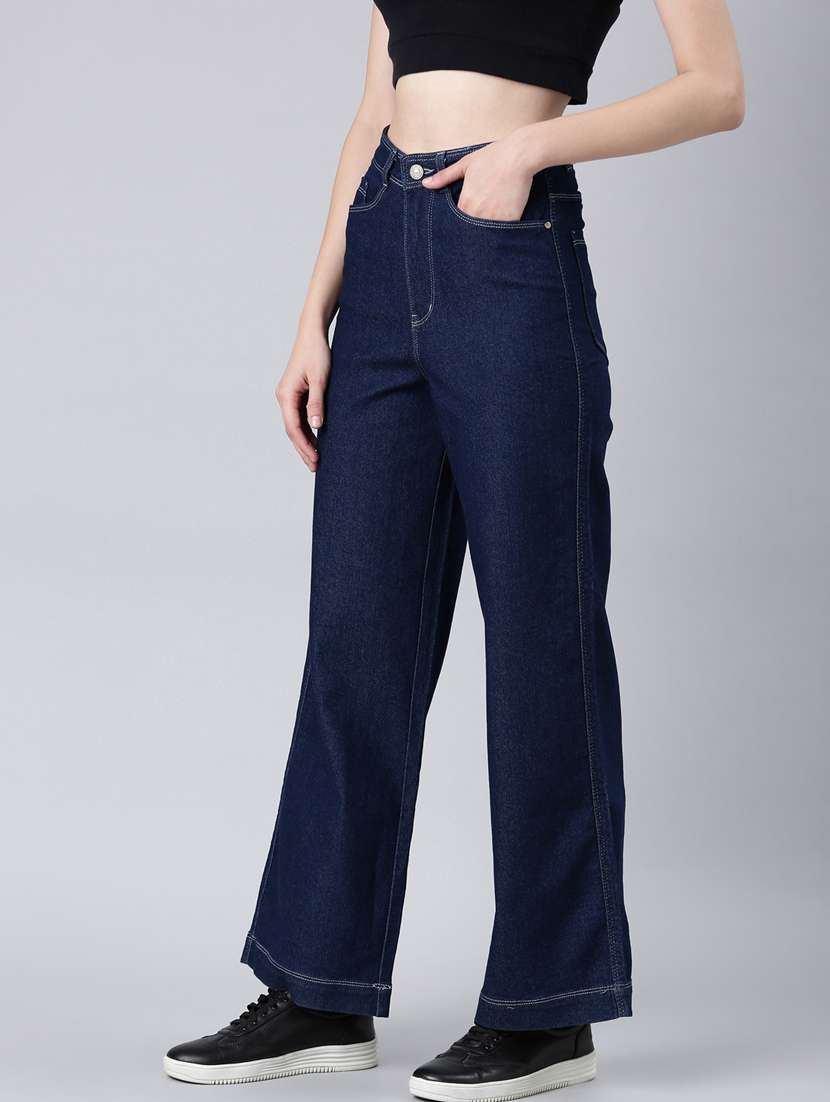 women's plain wide leg jeans - 20383178 -  Standard Image - 1
