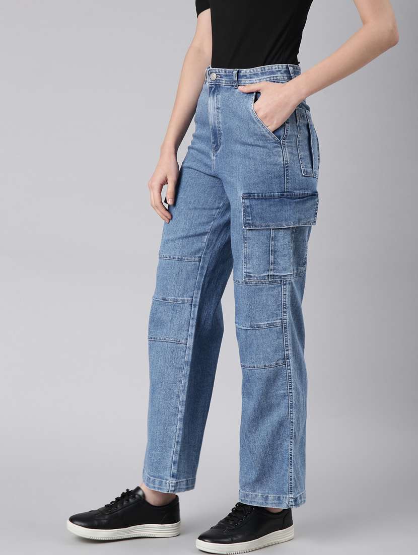 women's high rise solid cargo - 20383186 - Standard Image - 1