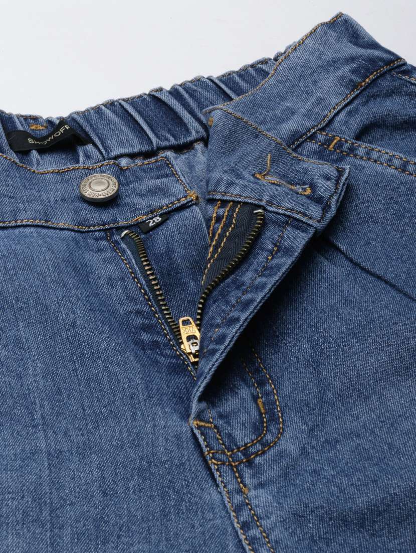 women's plain wide leg jeans - 20383187 - Standard Image - 4