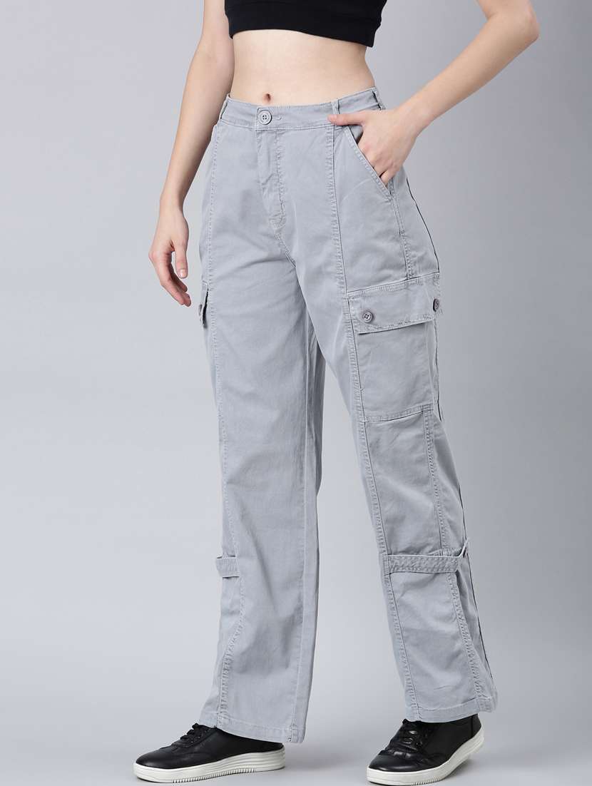 women's plain cargo jeans - 20383192 -  Standard Image - 1