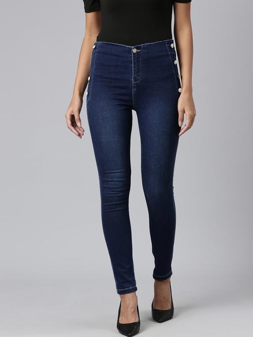 women's plain skinny fit jeans - 20383195 - Standard Image - 0
