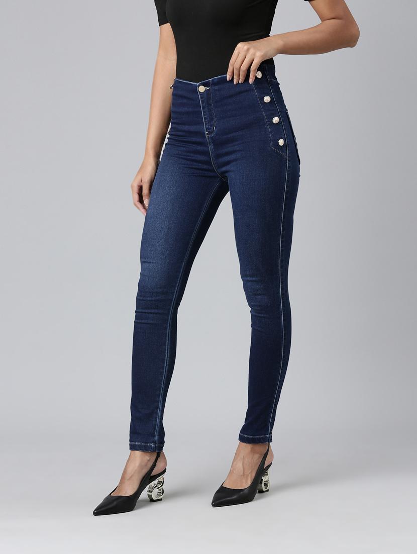 women's plain skinny fit jeans - 20383195 - Standard Image - 1