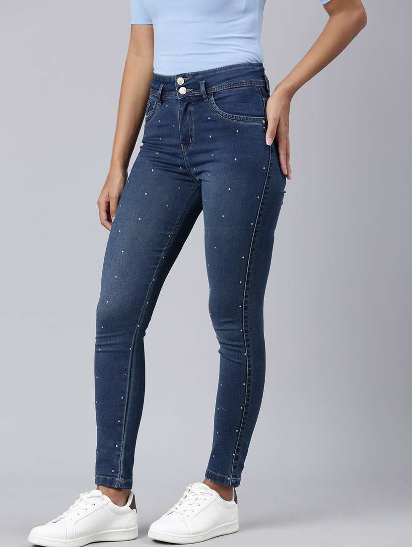women's embellished  slim fit jeans - 20383197 -  Standard Image - 1
