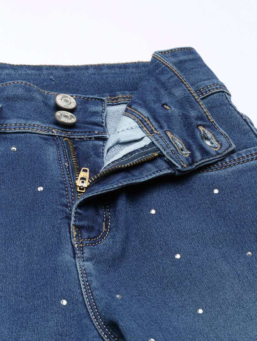 women's embellished  slim fit jeans - 20383197 -  Standard Image - 4