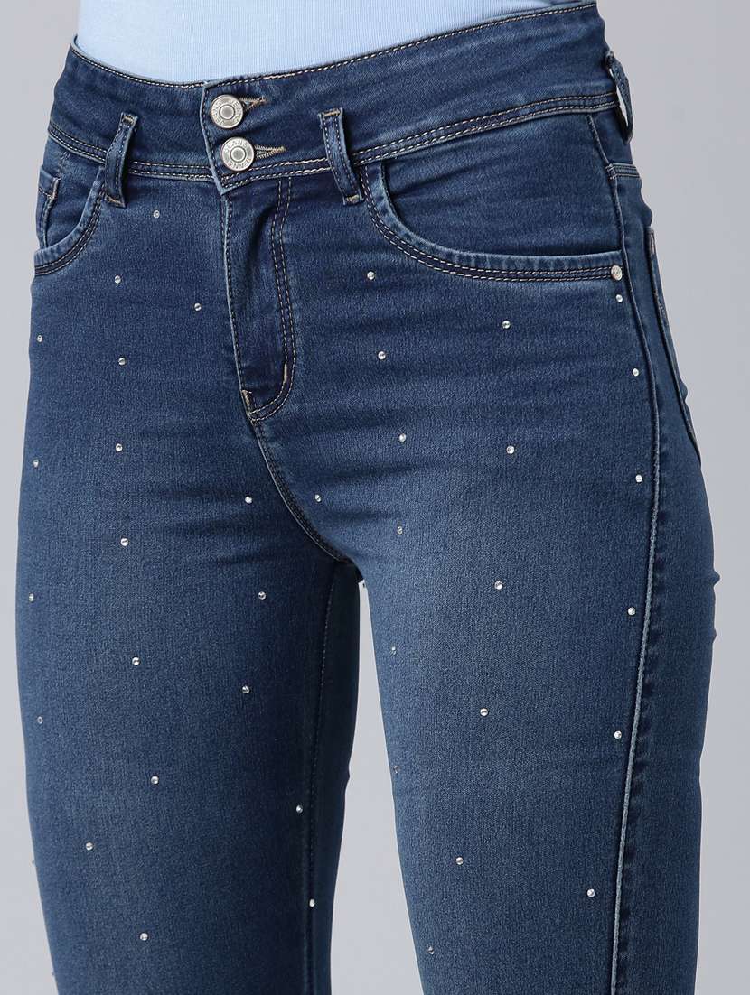 women's embellished  slim fit jeans - 20383197 -  Standard Image - 6