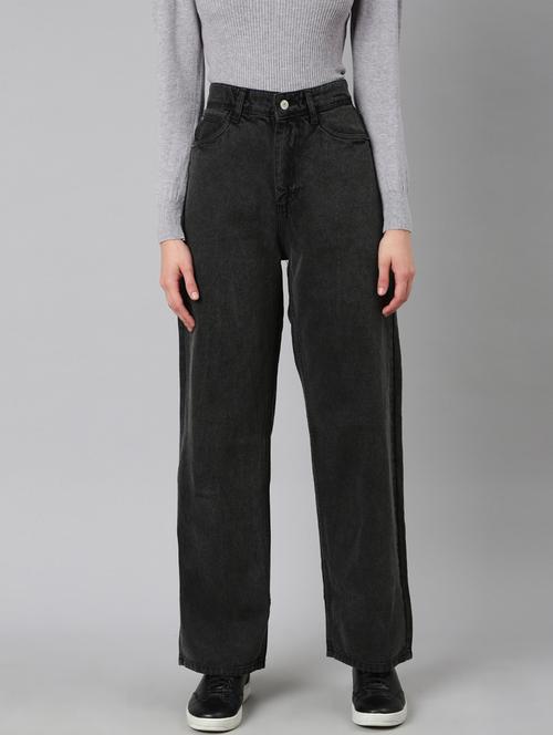 women's plain straight fit jeans - 20383219 - Standard Image - 0