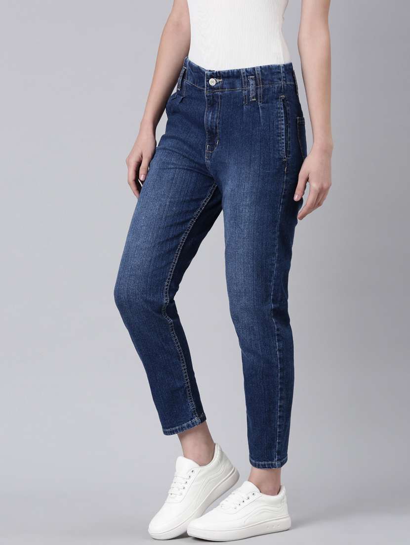 women's plain mom fit jeans - 20383225 - Standard Image - 1