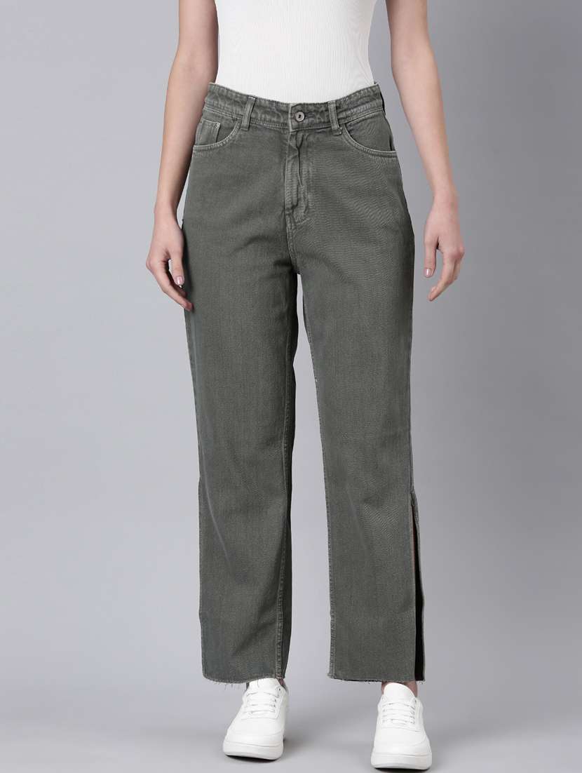 women's plain straight fit jeans