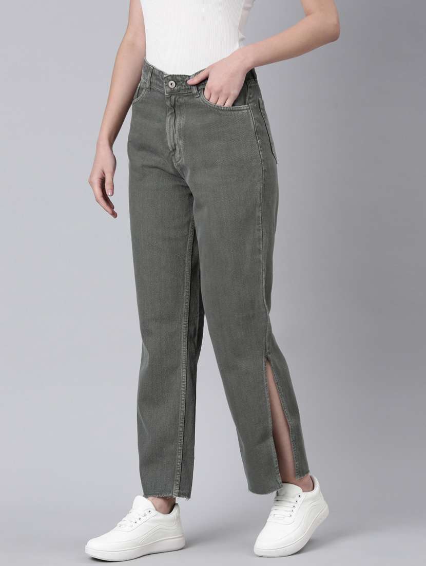 women's plain straight fit jeans - 20383226 -  Standard Image - 1