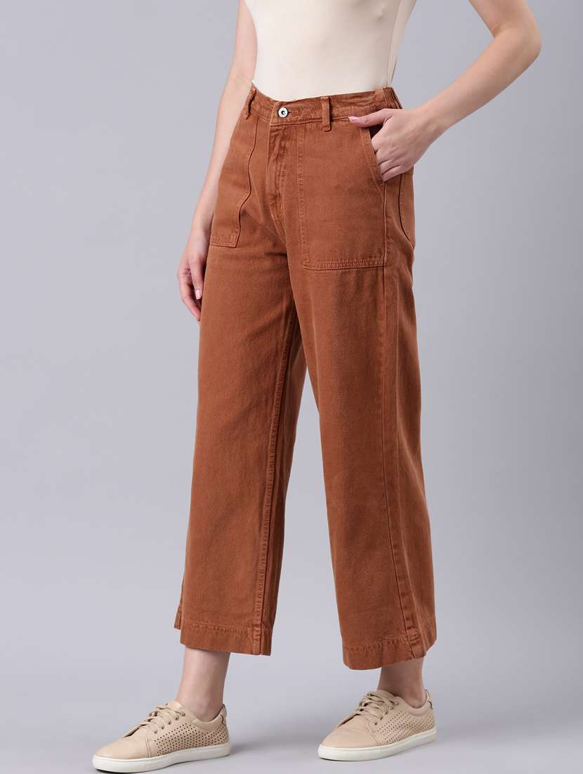 women's plain wide leg jeans - 20383230 -  Standard Image - 1