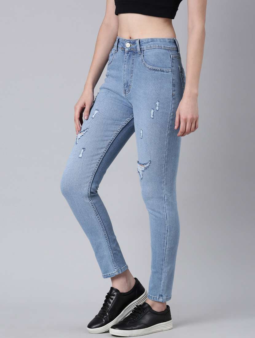 women's distress slim fit jeans - 20383256 -  Standard Image - 1