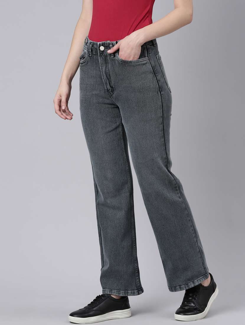 women's plain straight fit jeans - 20383276 -  Standard Image - 1