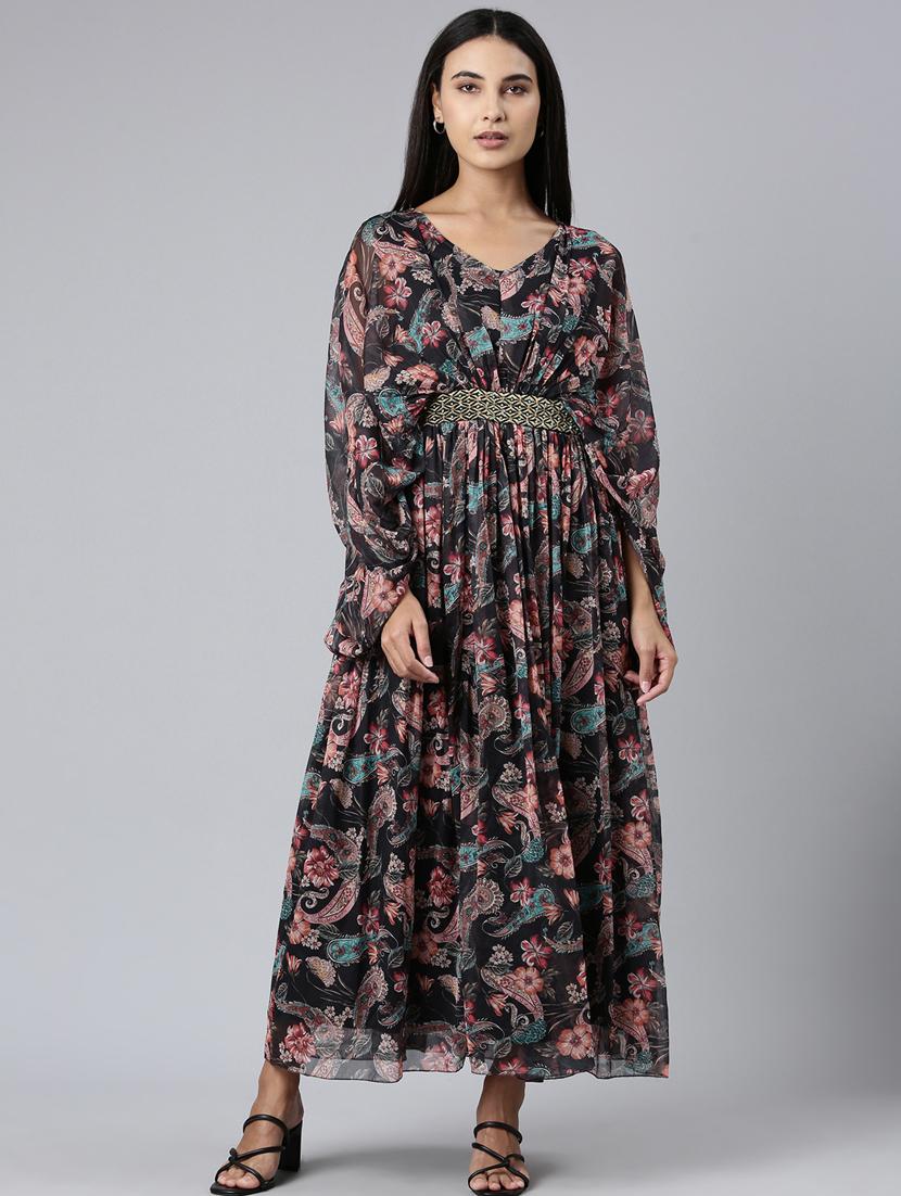 women multi color printed cotton maxi dress - 20383288 -  Zoom Image - 0