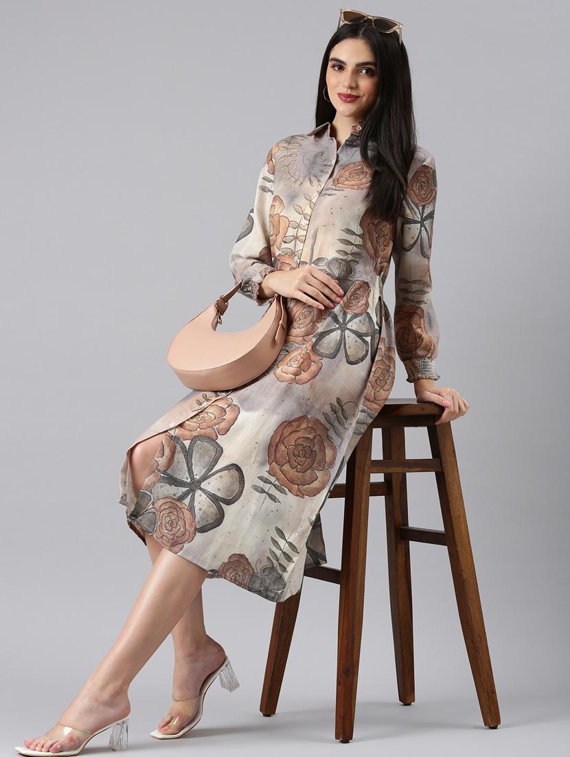 multi color floral a-line dress - 20383289 - Standard Image - 4