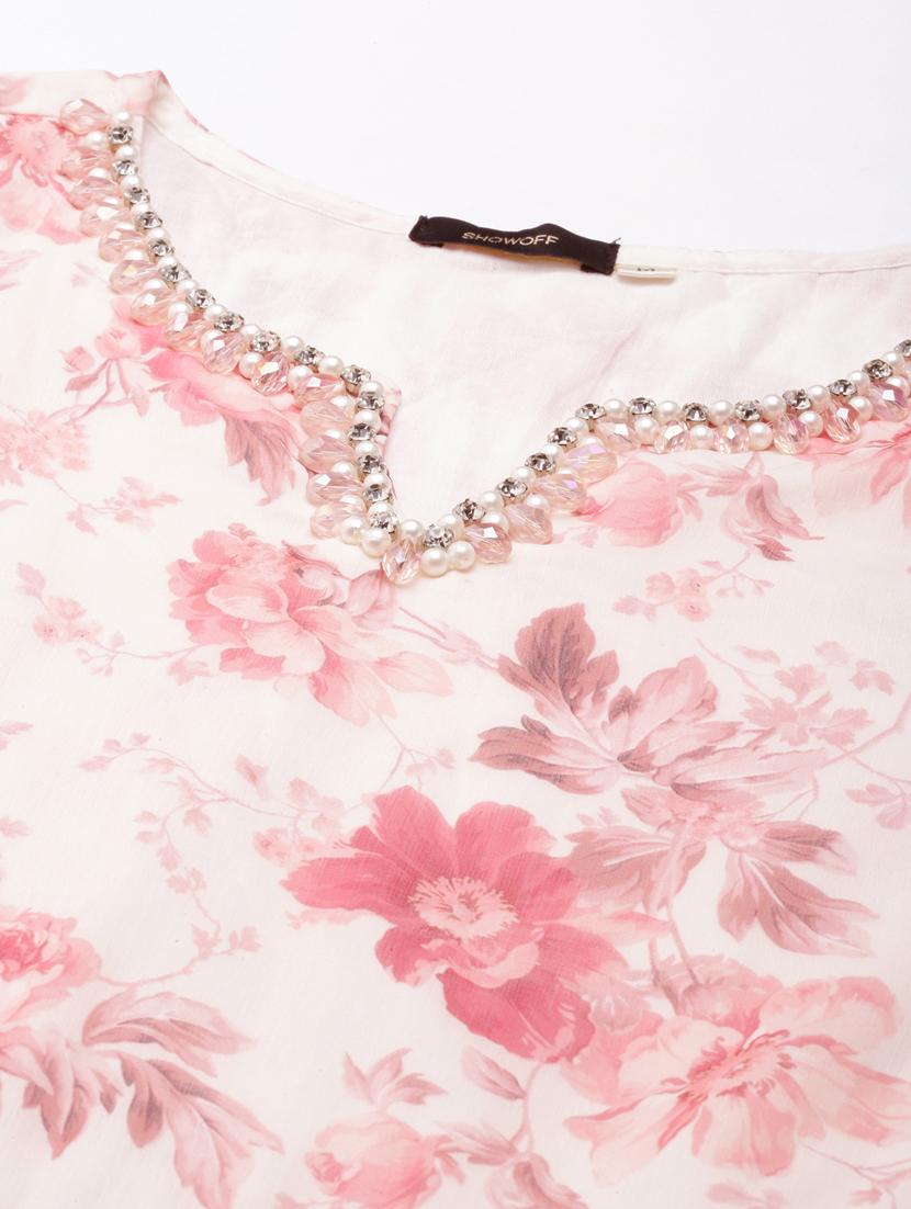 cream floral tiered dress - 20383295 - Standard Image - 6