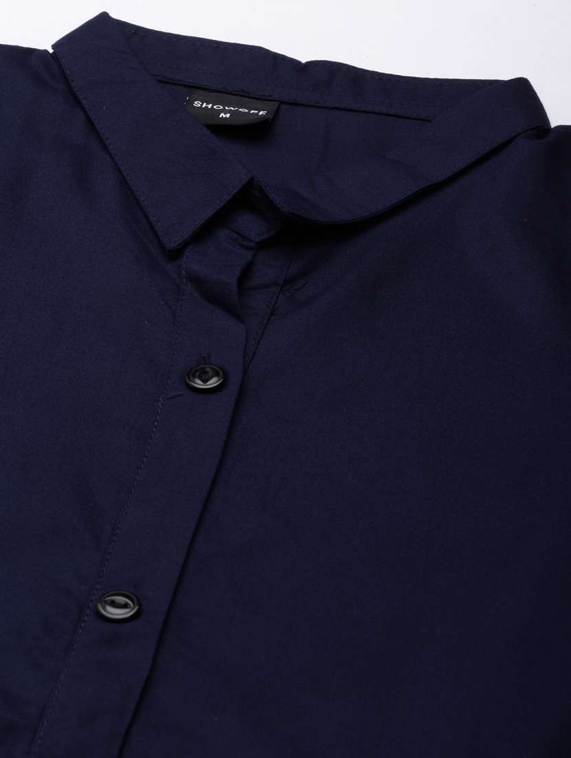 dark blue cotton shirt dress - 20383309 -  Standard Image - 6