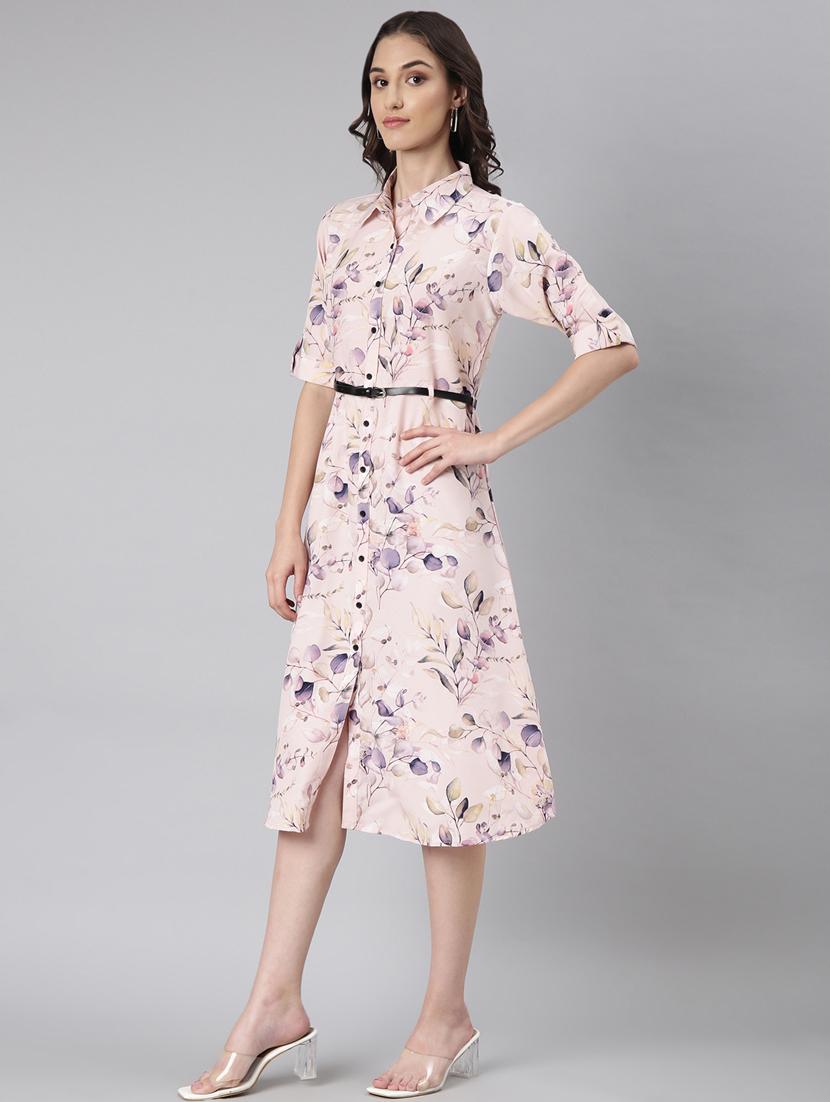 pink floral a-line dress - 20383325 - Standard Image - 1