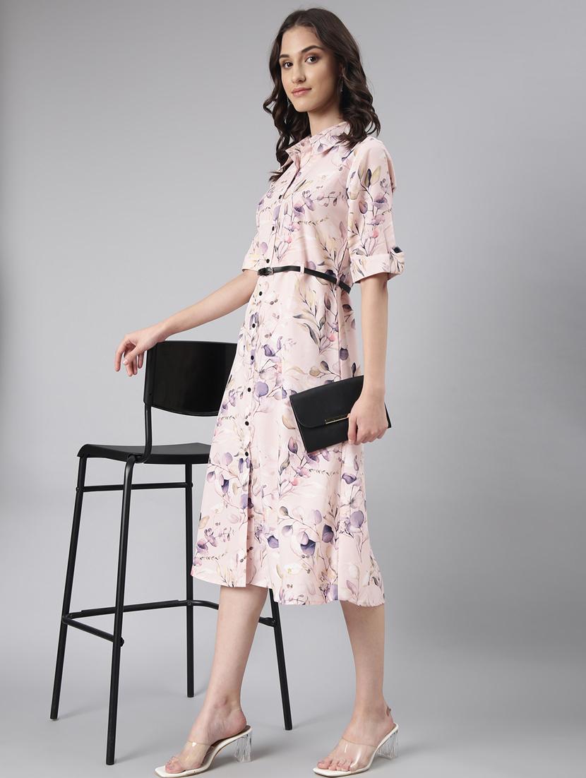 pink floral a-line dress - 20383325 - Standard Image - 4