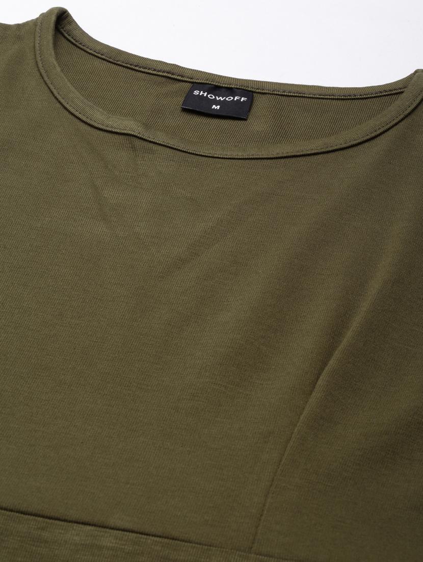 women olive cotton sheath dress - 20383327 - Standard Image - 6
