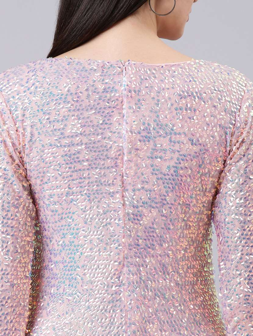 women multi color sequin nylon bodycon dress - 20383330 -  Standard Image - 6