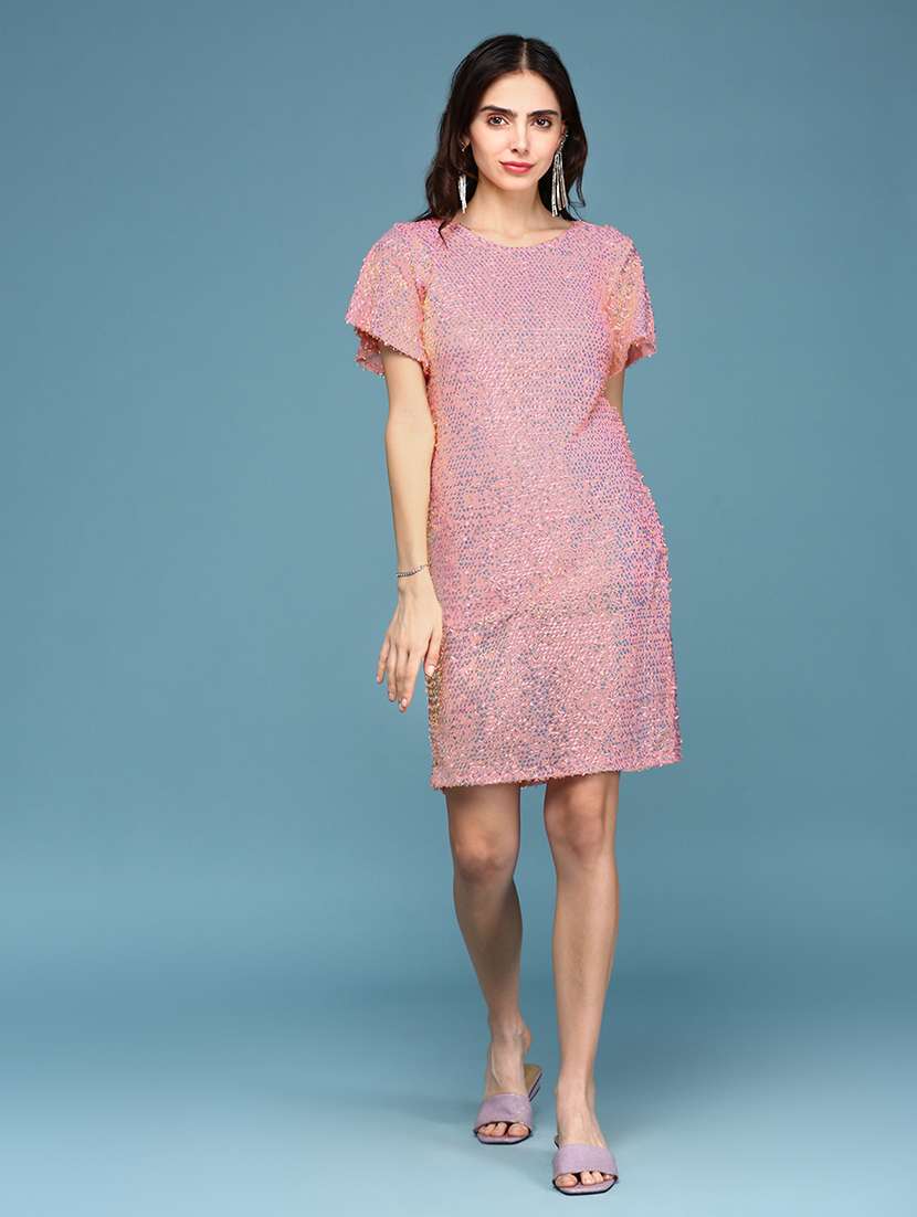 pink sequin work bodycon dress - 20383333 - Zoom Image - 0