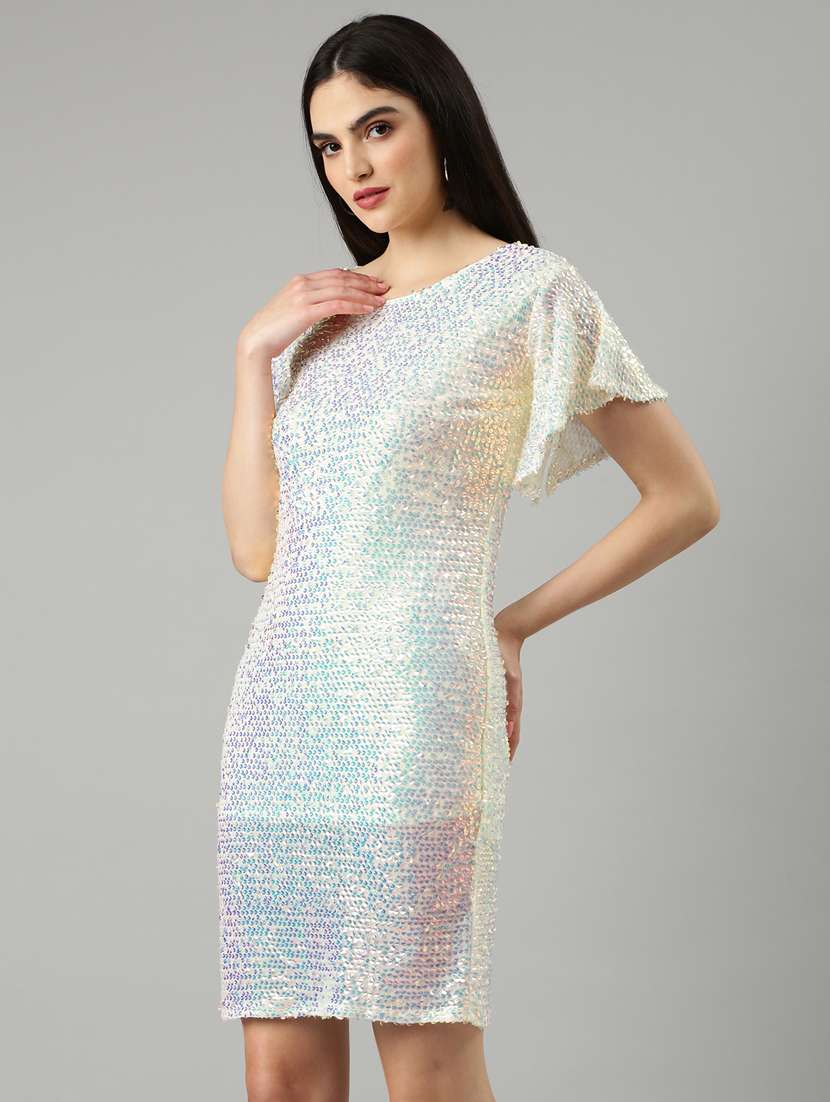 women multi color sequin nylon bodycon dress - 20383334 -  Standard Image - 1