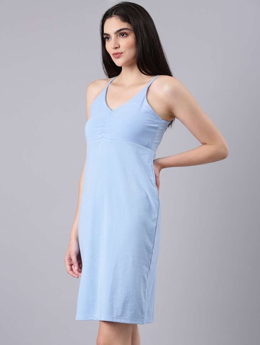 blue solid bodycon dress - 20383351 -  Standard Image - 1