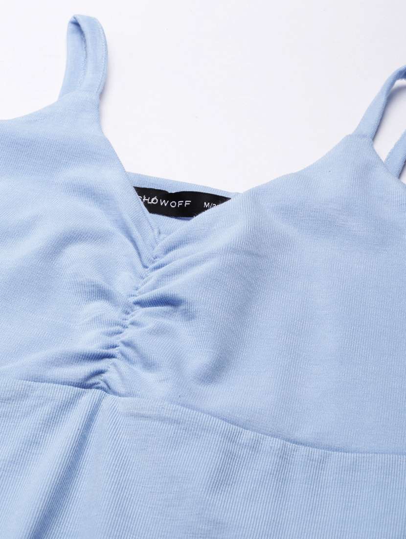 blue solid bodycon dress - 20383351 - Standard Image - 6