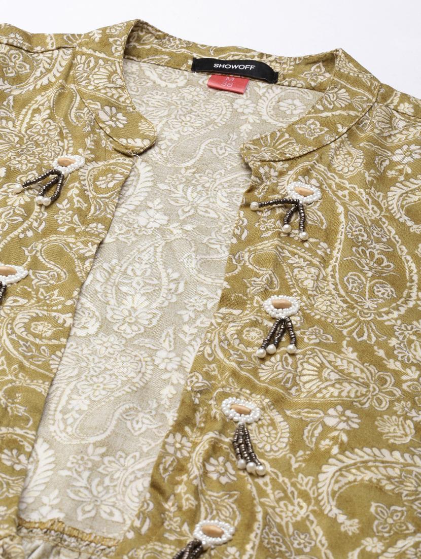 olive pasiley print fit & flare dress - 20383370 - Standard Image - 6