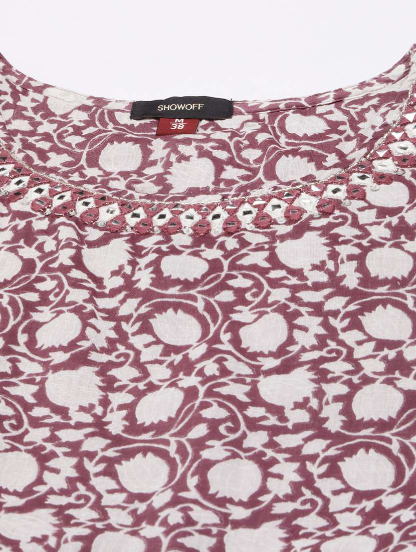 mauve floral tiered dress - 20383373 -  Standard Image - 6