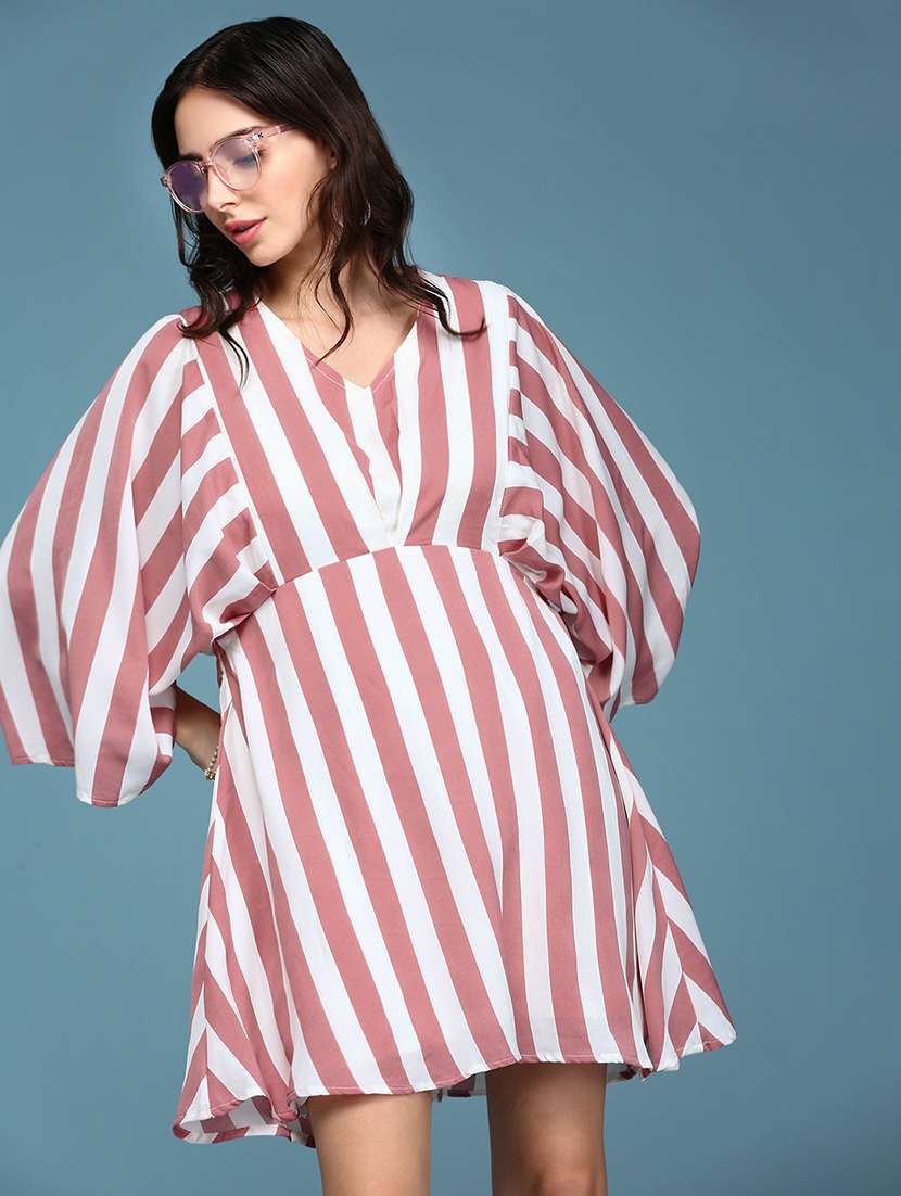 pink striped a-line dress - 20383406 -  Standard Image - 1