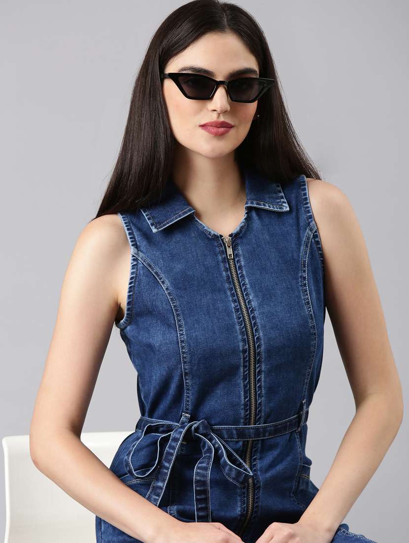 navy blue solid sheath dress - 20383410 -  Standard Image - 4