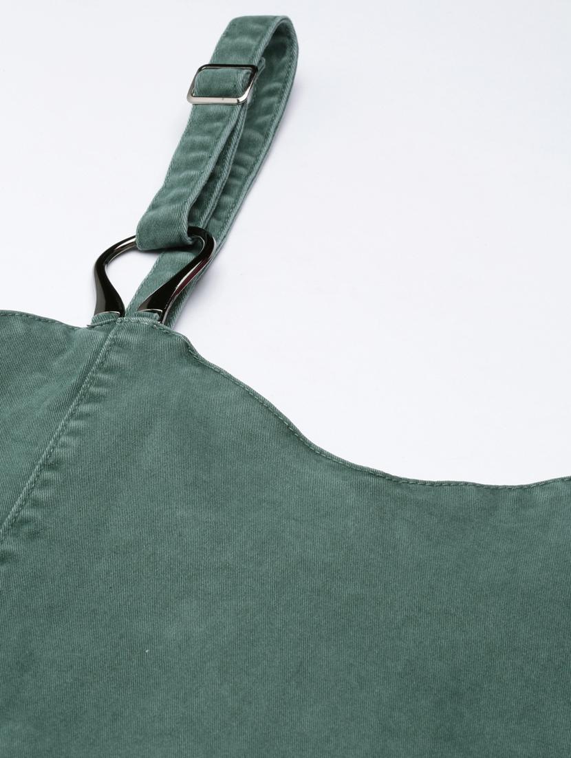 olive solid pinafore dress - 20383412 - Standard Image - 6