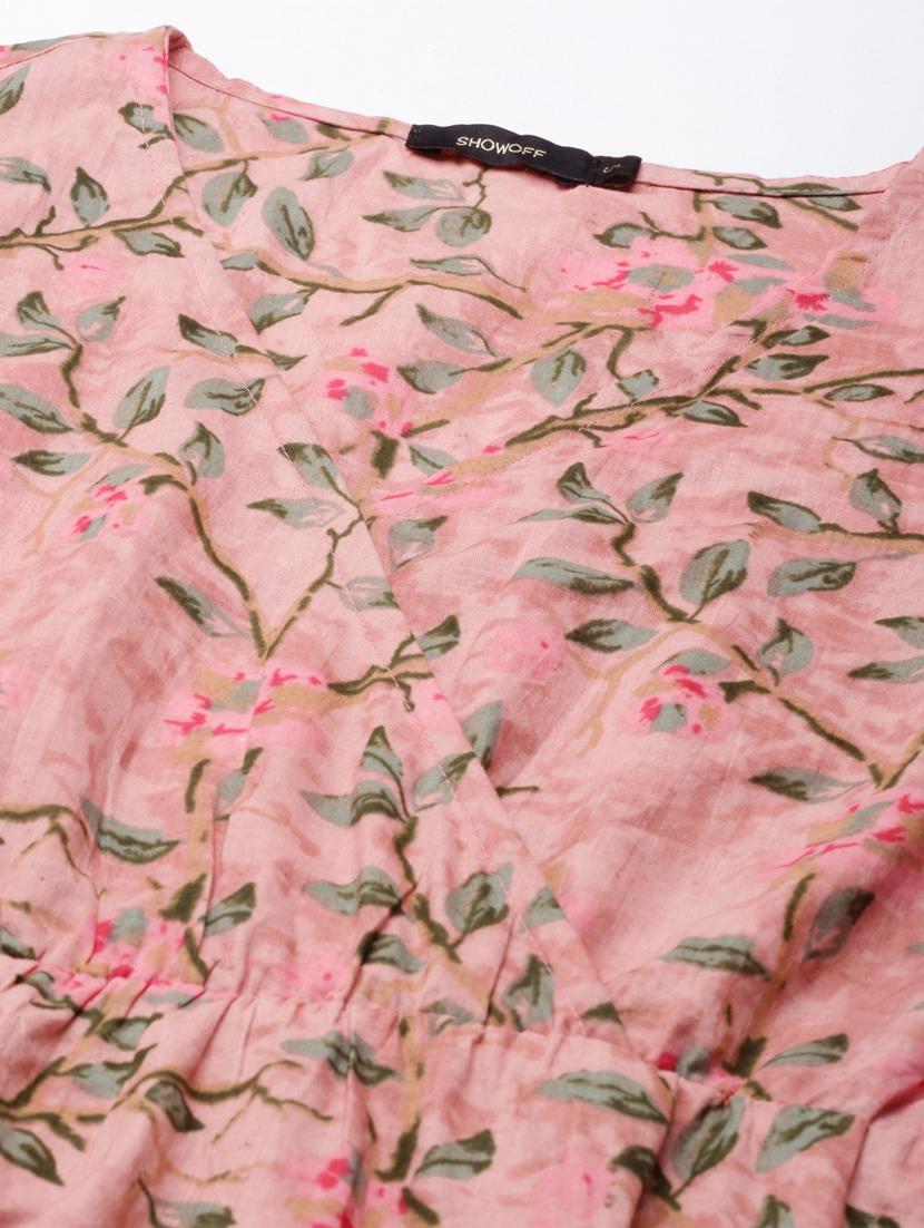 peach floral a-line dress - 20383421 - Standard Image - 6