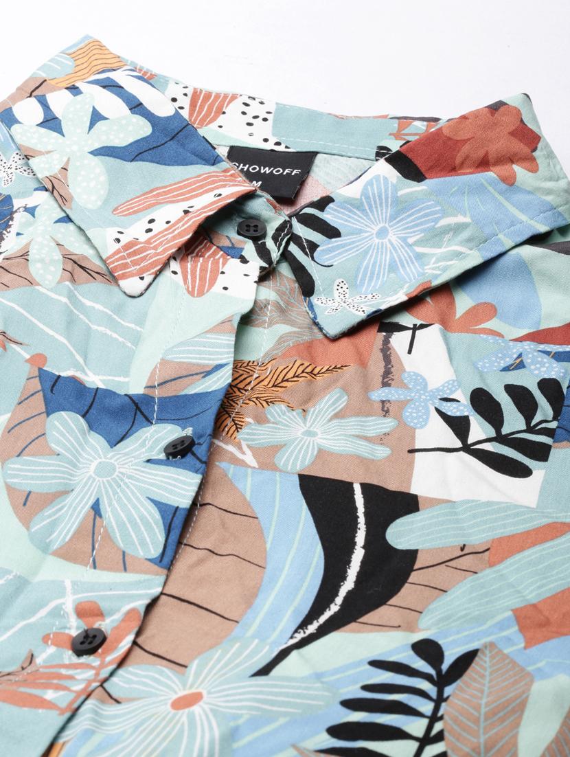 multi color tropical print shirt dress - 20383433 - Standard Image - 6
