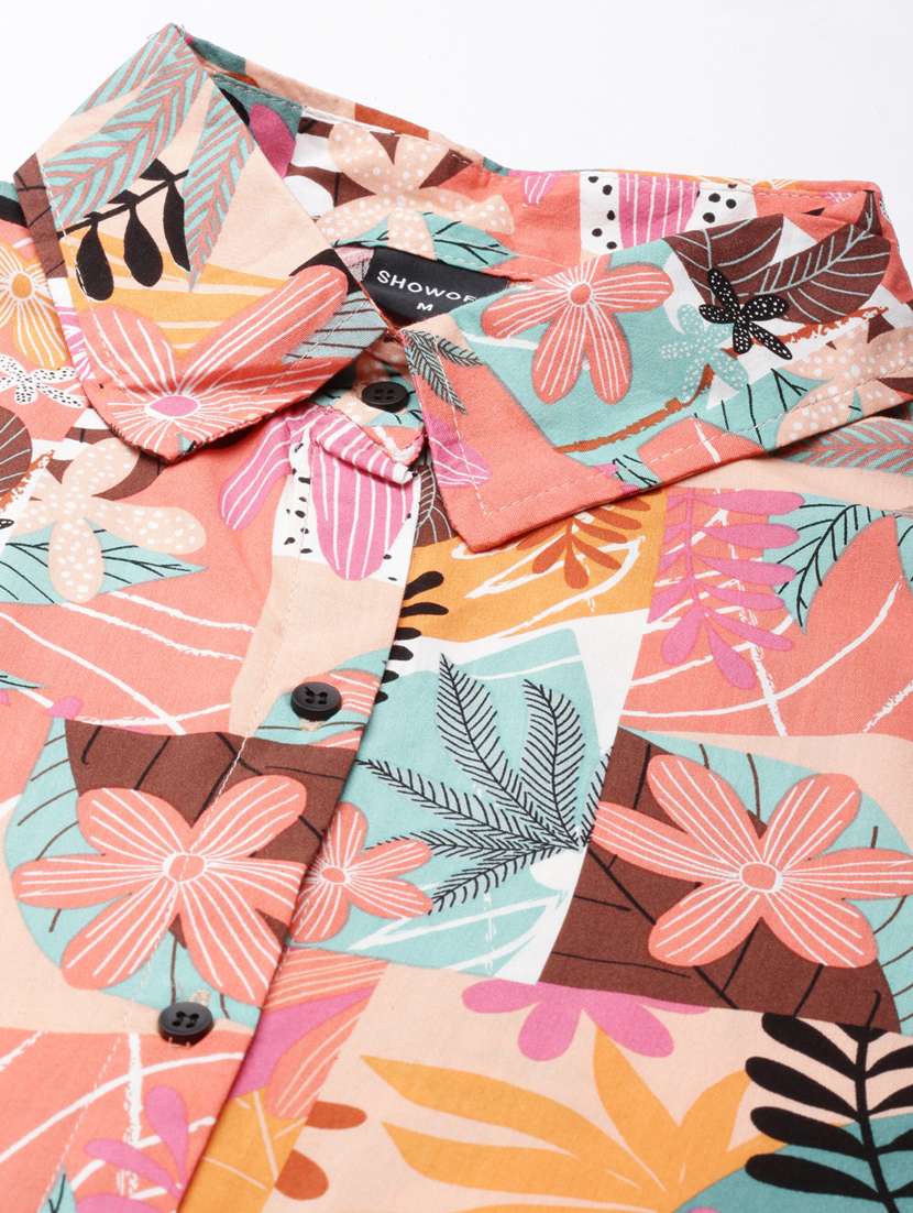 multi color tropical print shirt dress - 20383434 -  Standard Image - 6