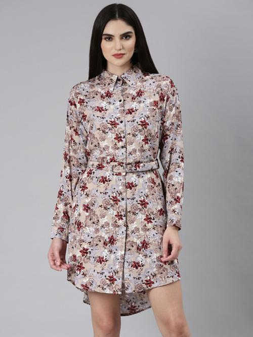 women multi color printed cotton shirt dress - 20383435 -  Standard Image - 0
